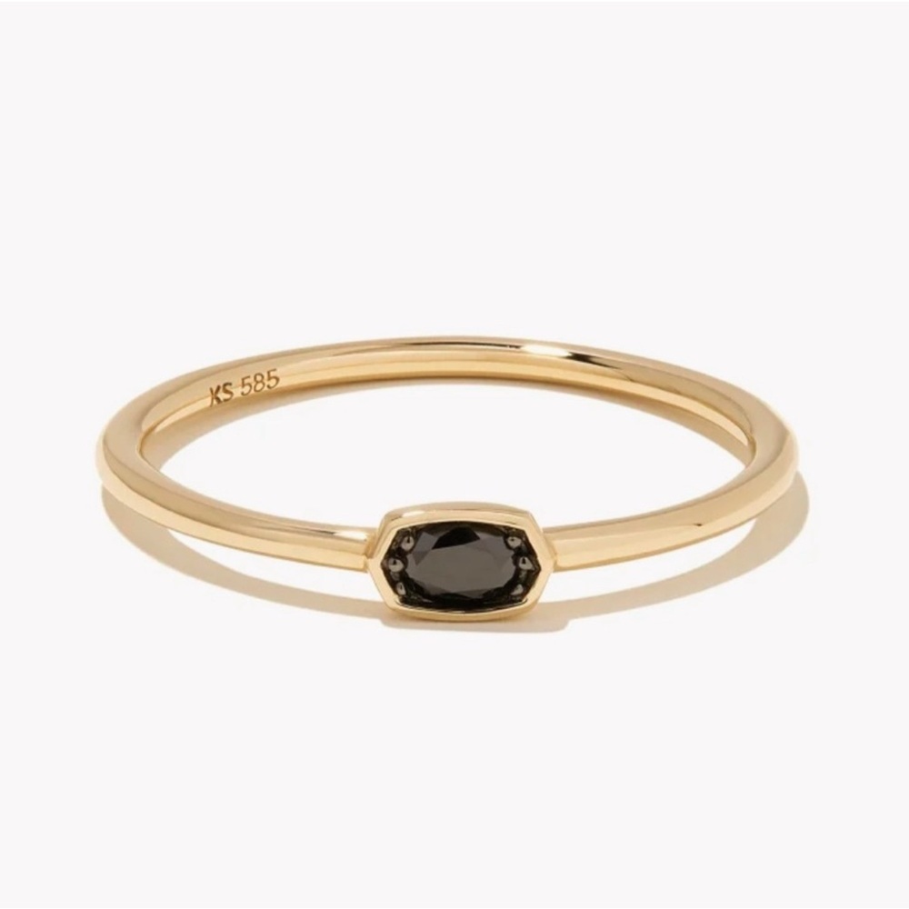 Kendra Scott 14k Gold Ring with Black Diamond